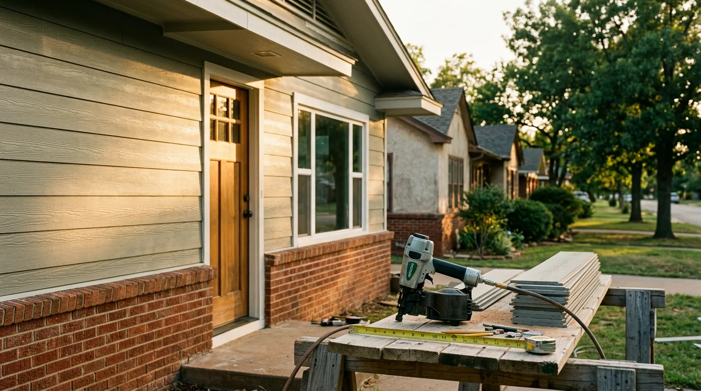 New siding installation on a residential home exterior