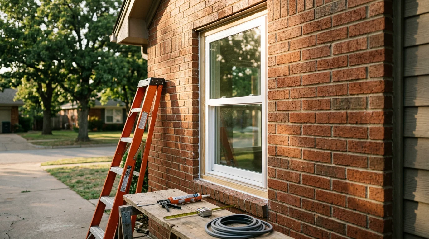 Professional window installation in a residential home